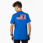 Guys Lacrosse Short Sleeve T-Shirt - Patriotic Lacrosse (Back Design)