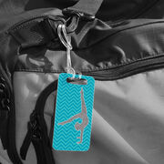 Gymnastics Bag/Luggage Tag - Faux Glitter Chevron Pattern