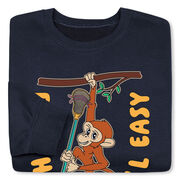 Guys Lacrosse Crewneck Sweatshirt - Play Hard, Chill Easy