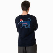 Hockey Crewneck Sweatshirt - Santa Hockey Dog (Back Design)