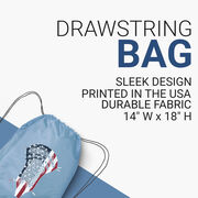 Guys Lacrosse Drawstring Backpack - Patriotic Stick