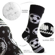 Soccer Slipper Socks with Sherpa Lining