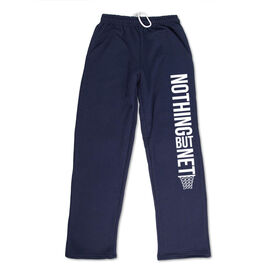 Basketball Fleece Sweatpants - Nothing But Net [Adult Small/Navy] - SS