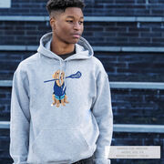 Guys Lacrosse Hooded Sweatshirt - Laxer the Lacrosse Dog
