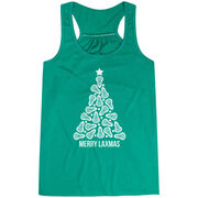 Lacrosse Flowy Racerback Tank Top - Merry Laxmas Tree