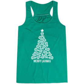 Lacrosse Flowy Racerback Tank Top - Merry Laxmas Tree