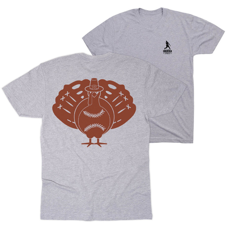 Baseball Short Sleeve T-Shirt - Turkey Player (Back Design)
