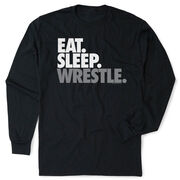 Wrestling Tshirt Long Sleeve - Eat. Sleep. Wrestle