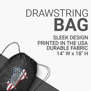 Guys Lacrosse Drawstring Backpack - Patriotic Stick