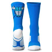 Guys Lacrosse Woven Mid-Calf Socks - Lax Helmet - Blue