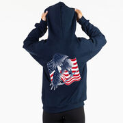 Hockey Hooded Sweatshirt - Hockey Eagle (Back Design) 