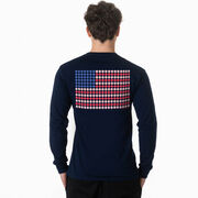 Baseball Tshirt Long Sleeve - Patriotic Baseball  (Back Design)