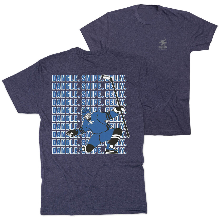 Hockey Short Sleeve T-Shirt - Dangle Snipe Celly Player (Back Design)