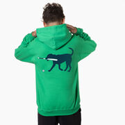 Baseball Hooded Sweatshirt - Navy Baseball Dog (Back Design)