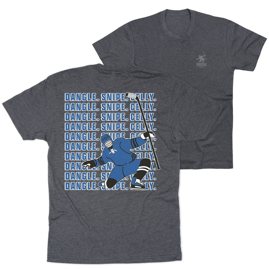 Hockey Short Sleeve T-Shirt - Dangle Snipe Celly Player (Back Design)