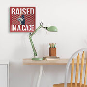 Baseball Canvas Wall Art - Raised In A Cage