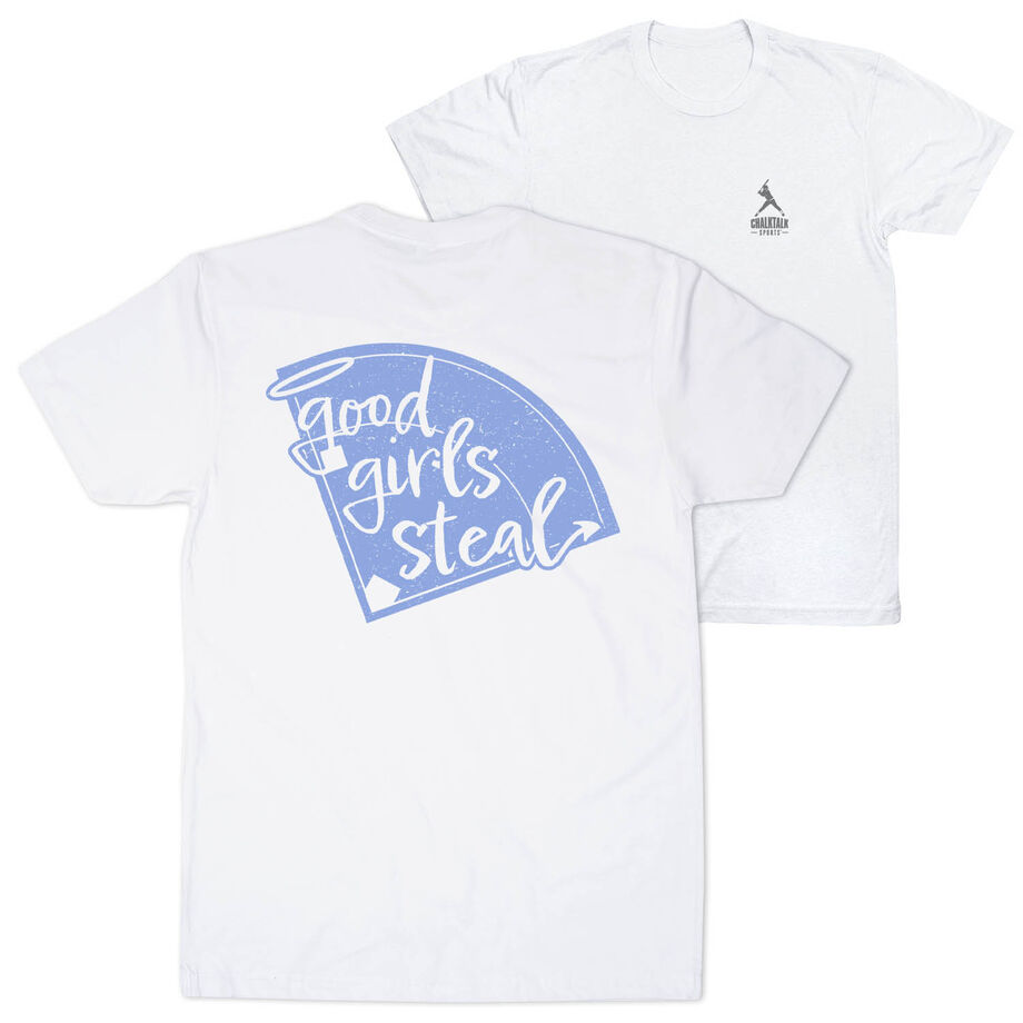 Softball Short Sleeve T-Shirt - Good Girls Steal (Back Design)