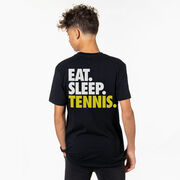 Tennis Short Sleeve T-Shirt - Eat. Sleep. Tennis. (Back Design)