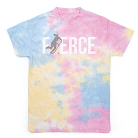 Field Hockey Short Sleeve T-Shirt - Fierce Field Hockey Girl with Silver Glitter Tie Dye