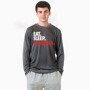 Baseball Long Sleeve Performance Tee - Eat. Sleep. Baseball.