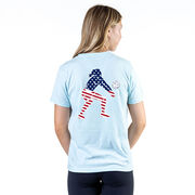Volleyball Short Sleeve T-Shirt - Volleyball Stars and Stripes Player (Back Design)
