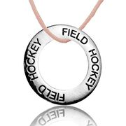 Field Hockey Message Ring Necklace
