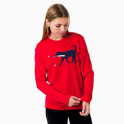 Baseball Long Sleeve Performance Tee - Navy Baseball Dog