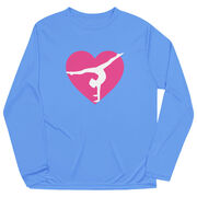 Gymnastics Long Sleeve Performance Tee - Gymnast Heart