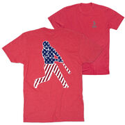 Baseball Short Sleeve T-Shirt - Baseball Stars and Stripes Player (Back Design)