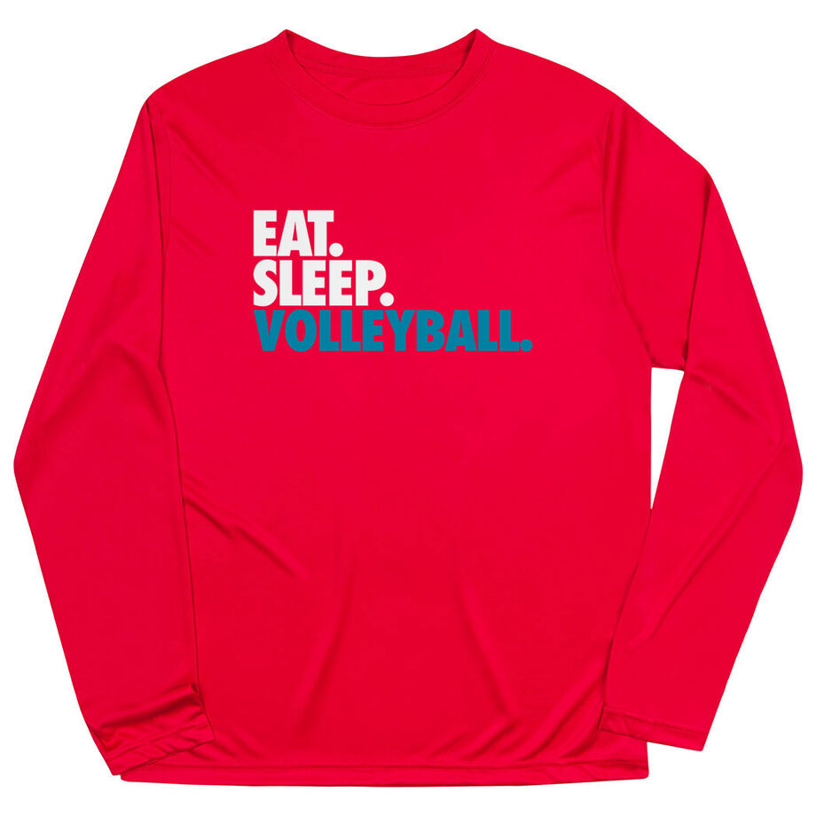 Volleyball Long Sleeve Performance Tee - Eat. Sleep. Volleyball.