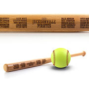 Engraved Mini Softball Bat - Team Name With Roster