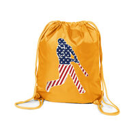 Baseball Drawstring Backpack - Baseball Stars and Stripes Player