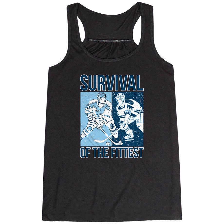 Hockey Flowy Racerback Tank Top - Survival of the Fittest