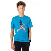 Baseball T-Shirt Short Sleeve - Baseball Stars and Stripes Player