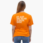 Soccer Short Sleeve T-Shirt - Eat Sleep Take The Kids To Soccer (Back Design)