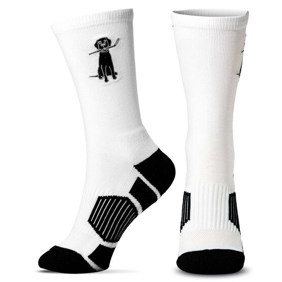 Hockey Woven Mid-Calf Socks - Hockey Dog