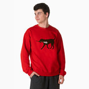 Guys Lacrosse Crewneck Sweatshirt - Max The LAX Dog