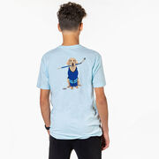 Hockey Short Sleeve T-Shirt - Puck The Hockey Dog (Back Design)