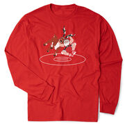 Wrestling Tshirt Long Sleeve - Wrestling Reindeer