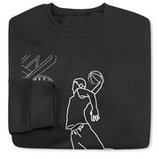 Basketball Crewneck Sweatshirt - Basketball Player Sketch