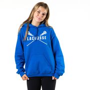 Girls Lacrosse Hooded Sweatshirt - Lacrosse Crossed Girls Sticks