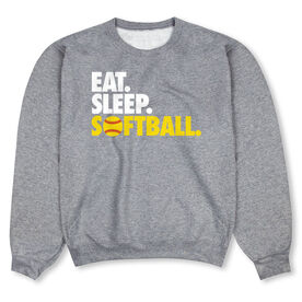 Softball Crew Neck Sweatshirt - Eat Sleep Softball