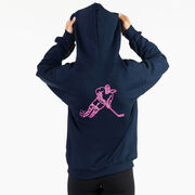 Hockey Hooded Sweatshirt - Neon Hockey Girl (Back Design)