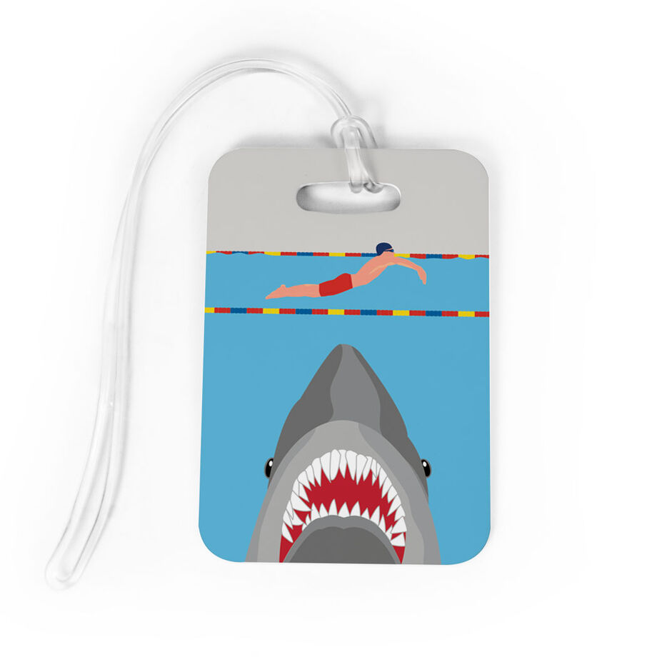 Swimming Bag/Luggage Tag - Shark Attack (Guy Swimmer)