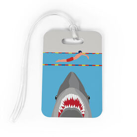 Swimming Bag/Luggage Tag - Shark Attack (Guy Swimmer)
