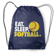 Softball Drawstring Backpack Eat. Sleep. Softball.