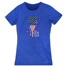 Girls Lacrosse Women's Everyday Tee - Patriotic Lax Girl