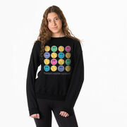 Softball Crewneck Sweatshirt - Softball Makes Me Happy