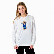 Hockey Long Sleeve Performance Tee - Puck The Hockey Dog