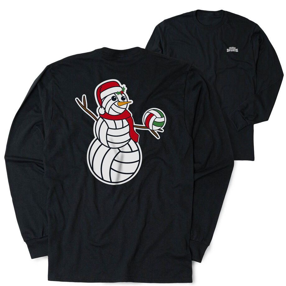 Volleyball Tshirt Long Sleeve - Serving Holiday Cheer (Back Design) 